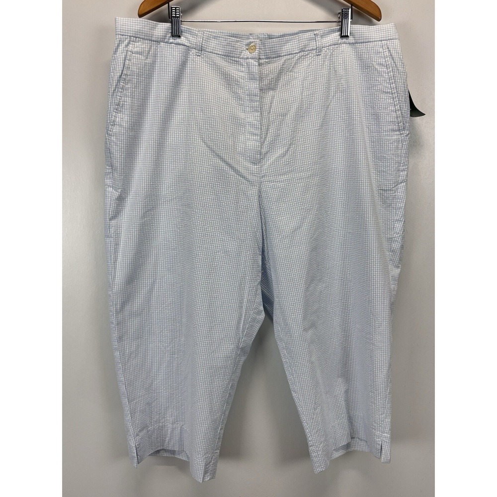 NEW! Lauren Ralph Lauren Seersucker Pedal Pusher Pants Capris Sz 22W Plus Womens